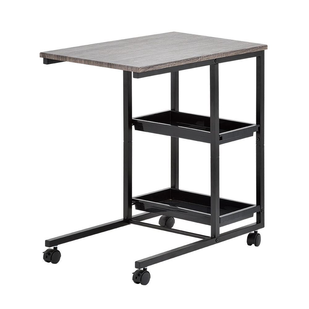 طاولة متحركة مزودة بأرفف